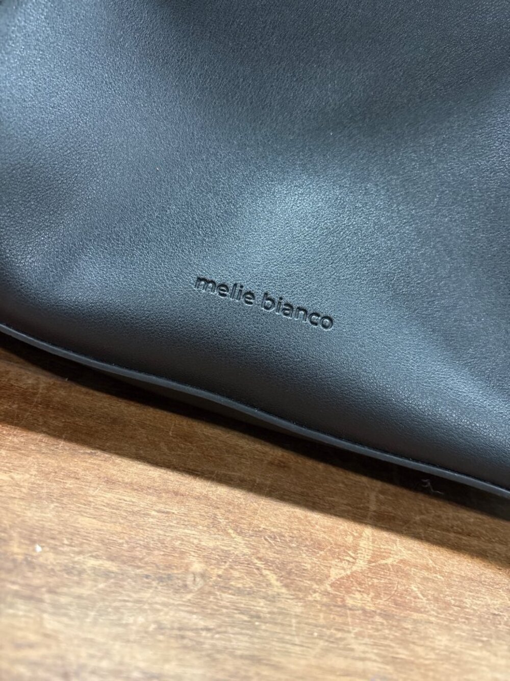 Melie Bianco Black Faux Leather Tote Bag With Gold Zippers & Shoulder Strap READ - Picture 2 of 9